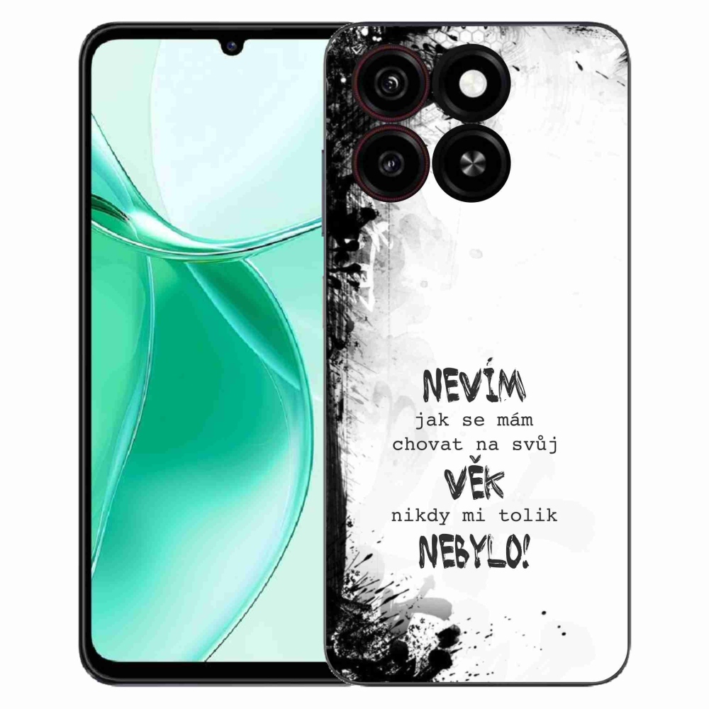 Gélový kryt mmCase na ZTE Blade A35 - vtipný text 14 biele pozadie