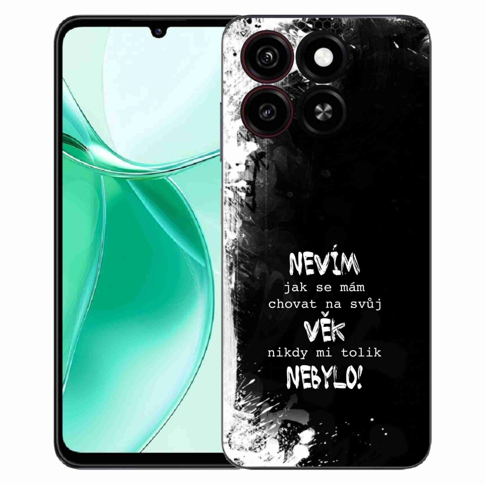 Gélový kryt mmCase na ZTE Blade A35 - vtipný text 14 čierne pozadie