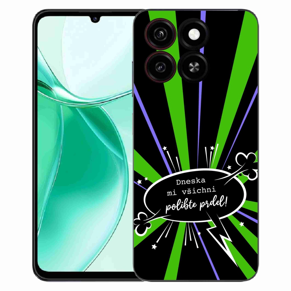 Gélový kryt mmCase na ZTE Blade A35 - vtipný text 15 čierne pozadie
