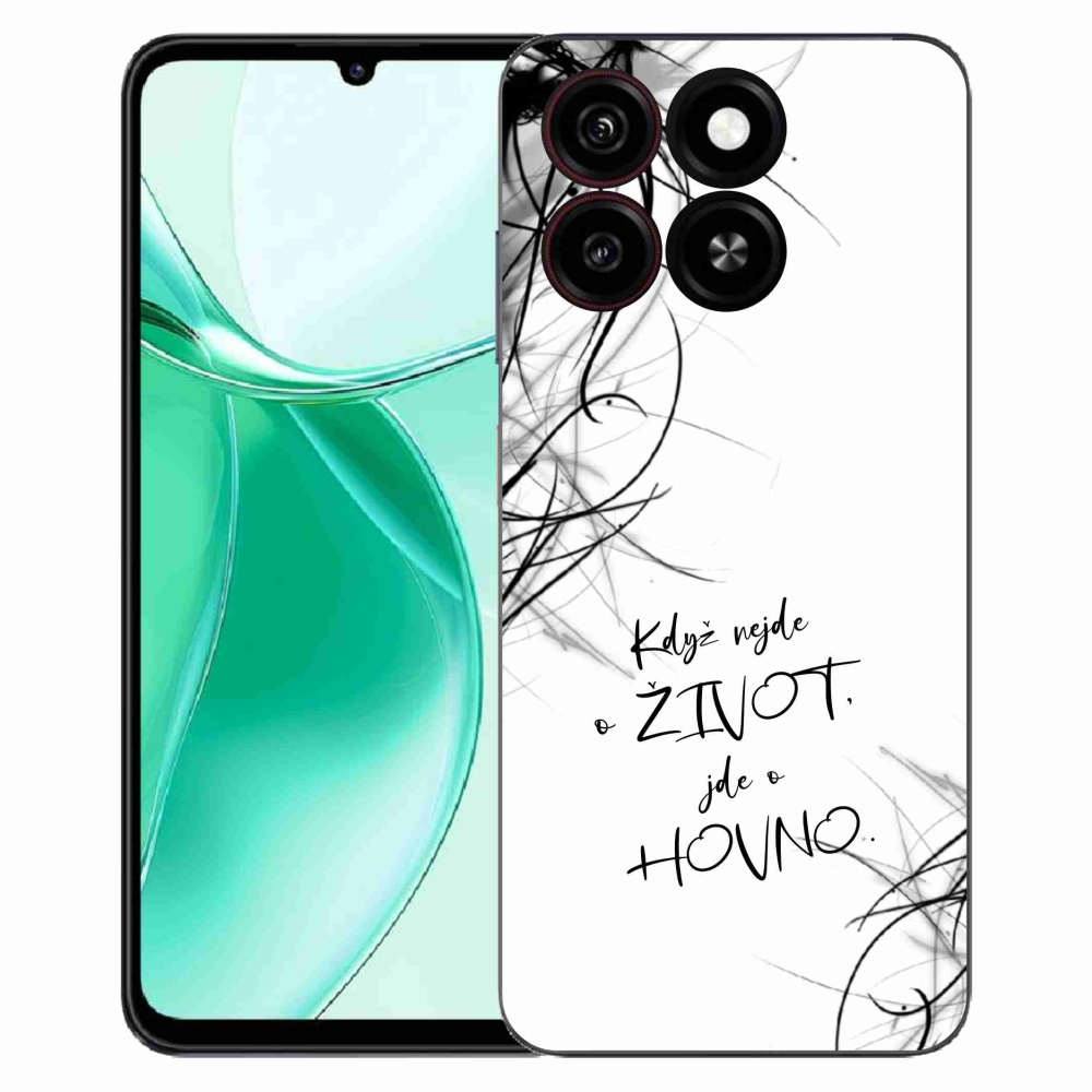 Gélový kryt mmCase na ZTE Blade A35 - vtipný text 16 biele pozadie