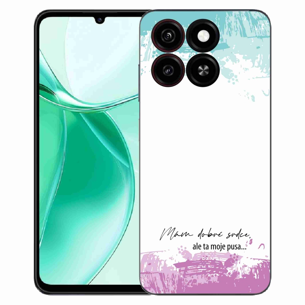 Gélový kryt mmCase na ZTE Blade A35 - vtipný text 3 biele pozadie