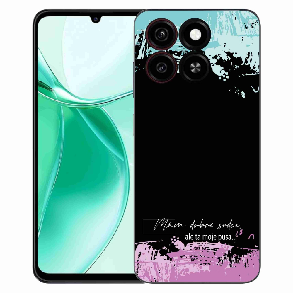Gélový kryt mmCase na ZTE Blade A35 - vtipný text 3 čierne pozadie