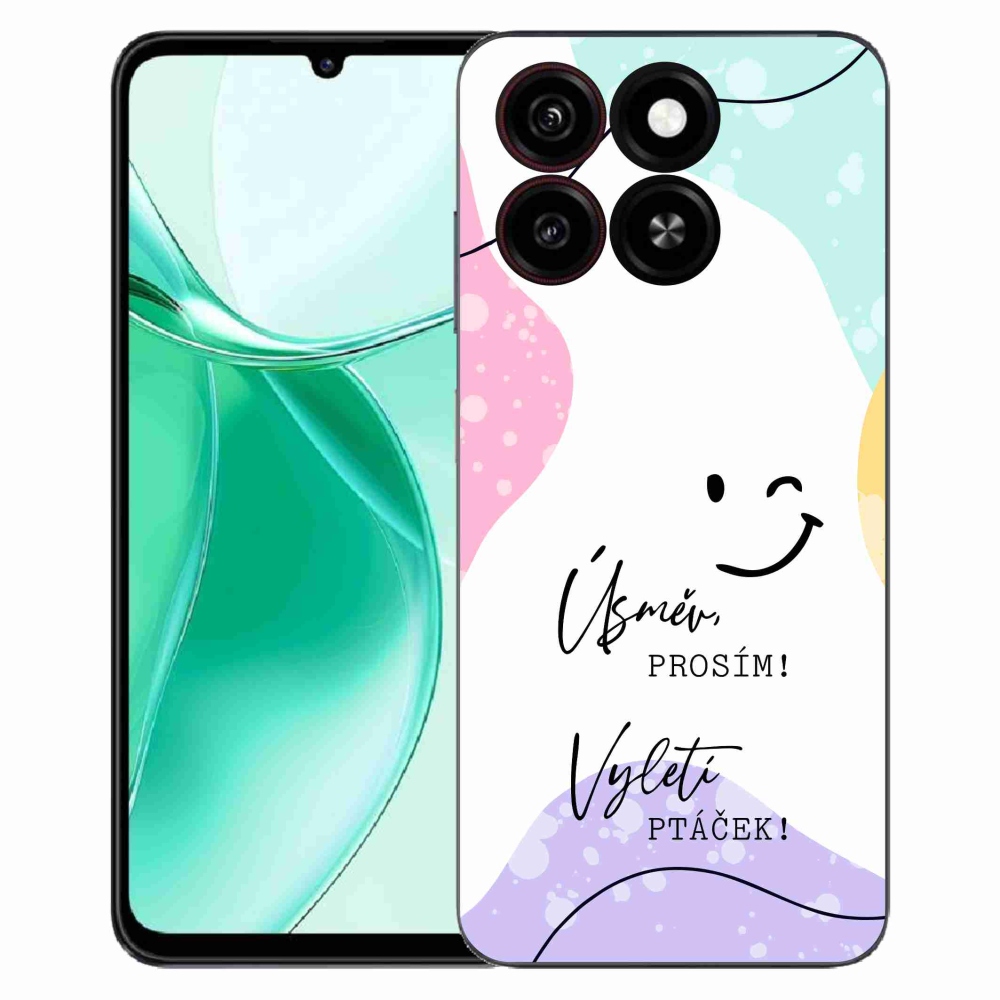 Gélový kryt mmCase na ZTE Blade A35 - vtipný text 4 biele pozadie