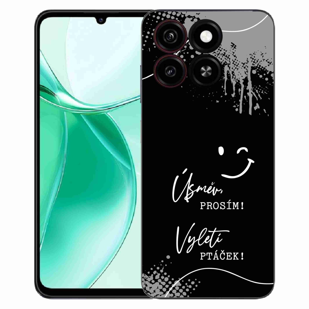 Gélový kryt mmCase na ZTE Blade A35 - vtipný text 4 čierne pozadie