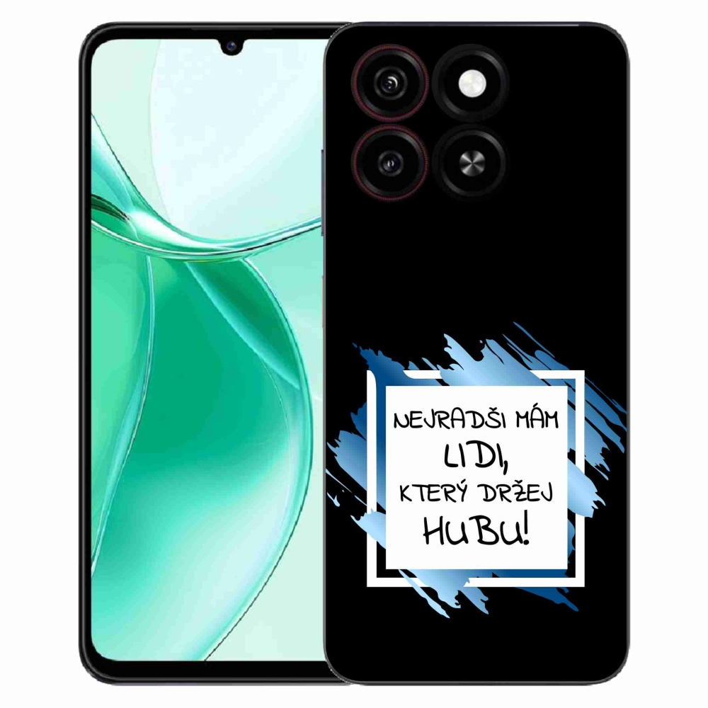 Gélový kryt mmCase na ZTE Blade A35 - vtipný text 7 bieločierne pozadie