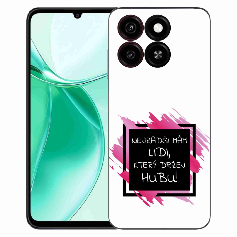 Gélový kryt mmCase na ZTE Blade A35 - vtipný text 7 čiernobiele pozadie