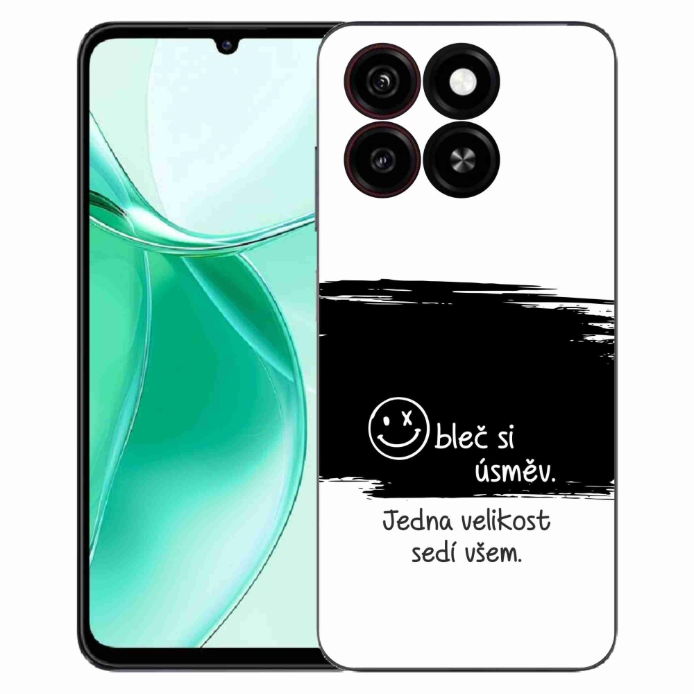 Gélový kryt mmCase na ZTE Blade A35 - vtipný text 8 čiernobiele pozadie
