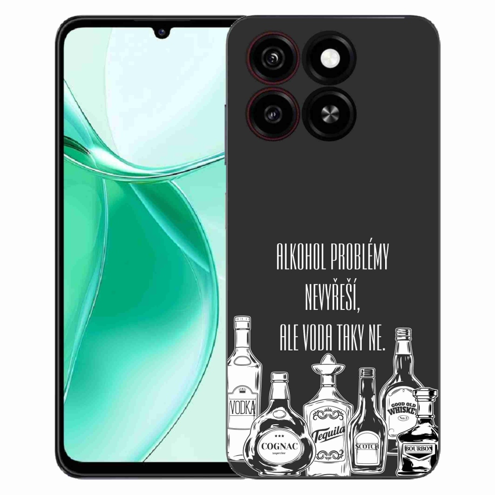 Gélový kryt mmCase na ZTE Blade A35 - vtipný text čierne pozadie