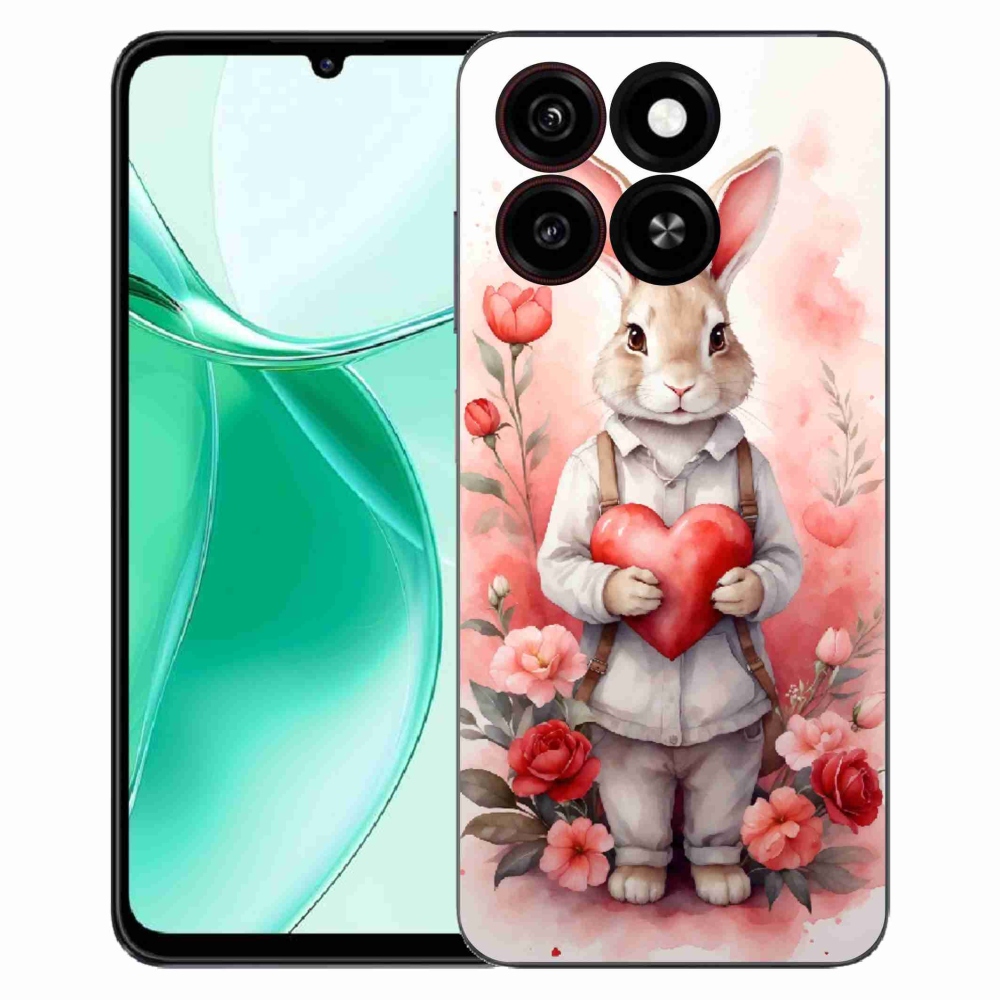 Gélový kryt mmCase na ZTE Blade A35 - zajac so srdiečkom