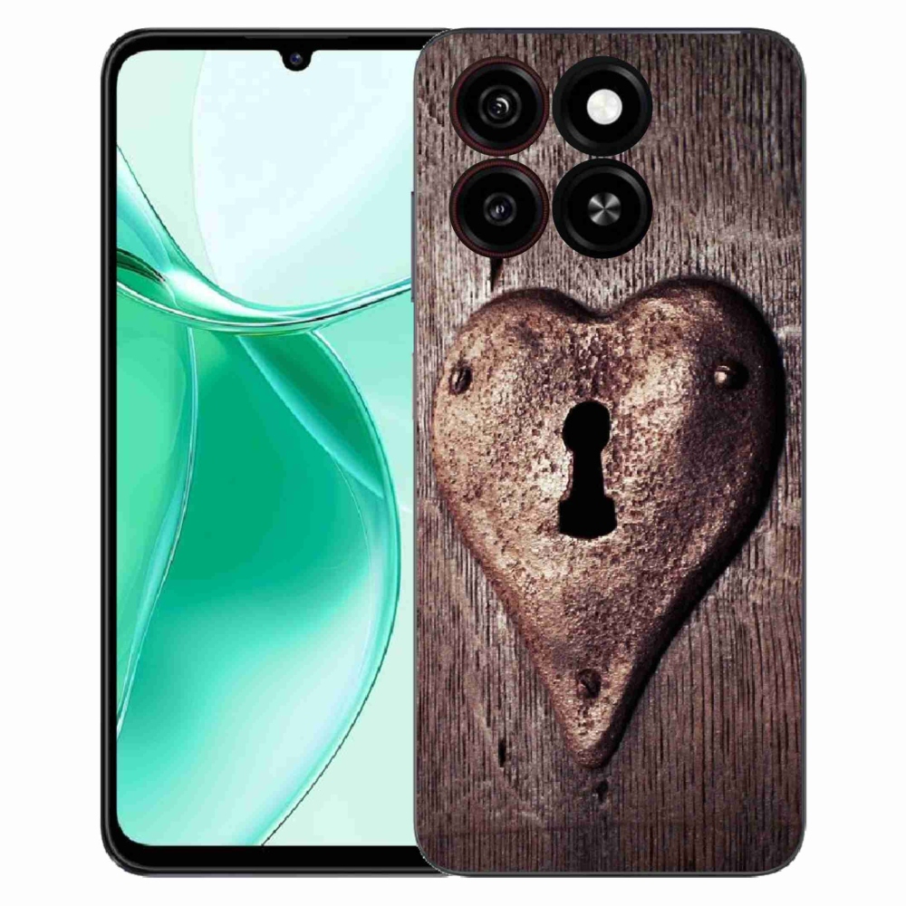 Gélový kryt mmCase na ZTE Blade A35 - zámok v tvare srdca
