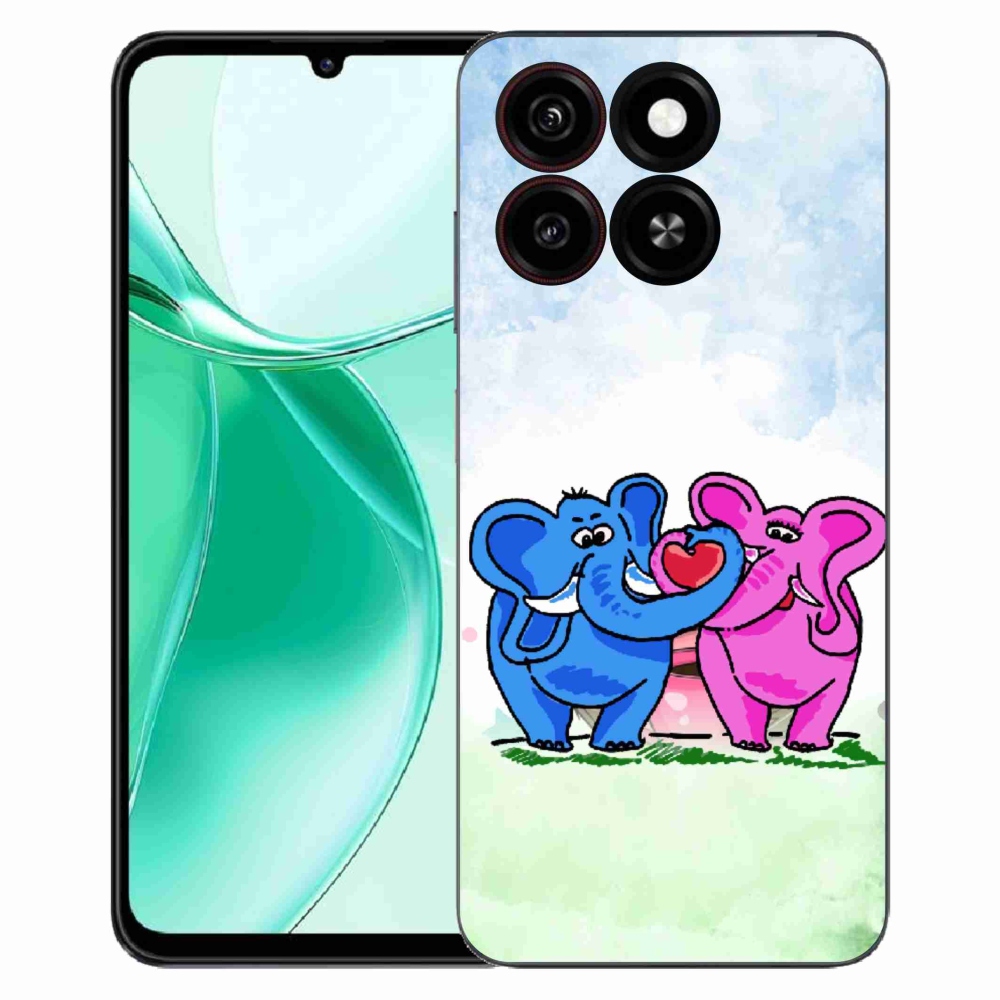 Gélový kryt mmCase na ZTE Blade A35 - zamilovaní slony