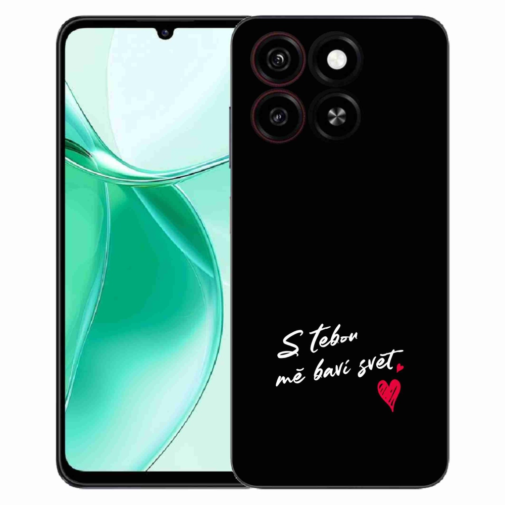 Gélový kryt mmCase na ZTE Blade A35 - zamilovaný text 1 čierne pozadie