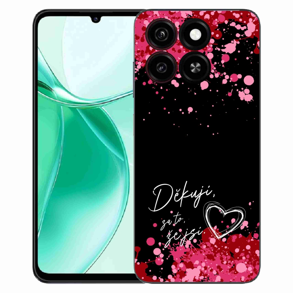 Gélový kryt mmCase na ZTE Blade A35 - zamilovaný text 2 čierne pozadie