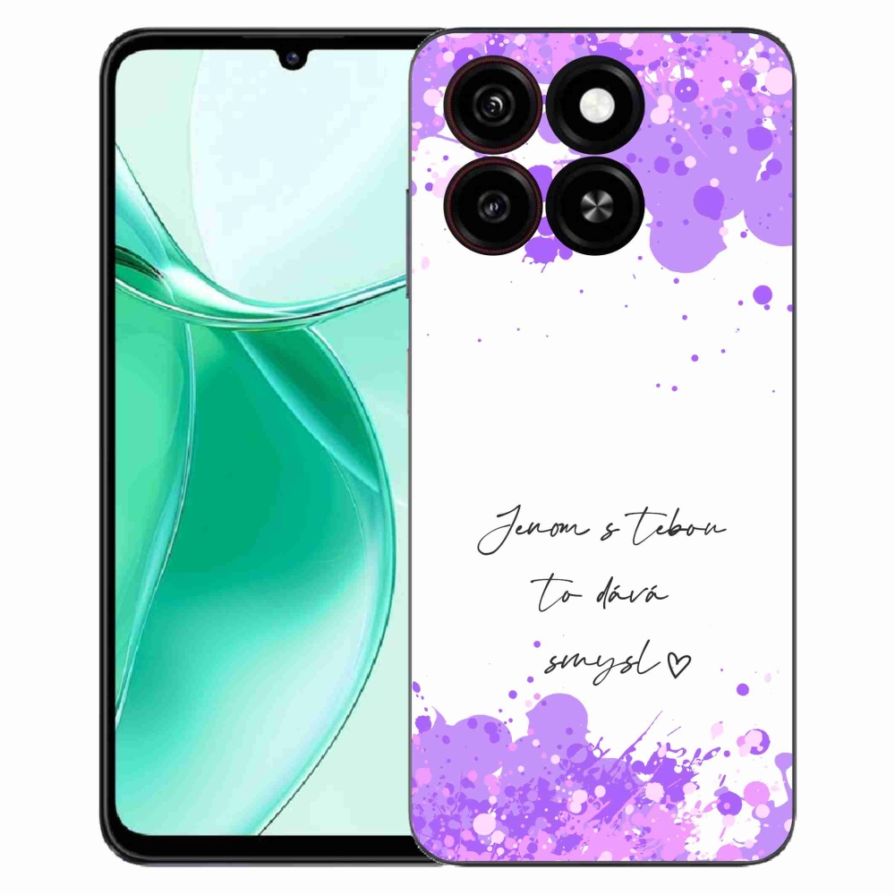 Gélový kryt mmCase na ZTE Blade A35 - zamilovaný text biele pozadie