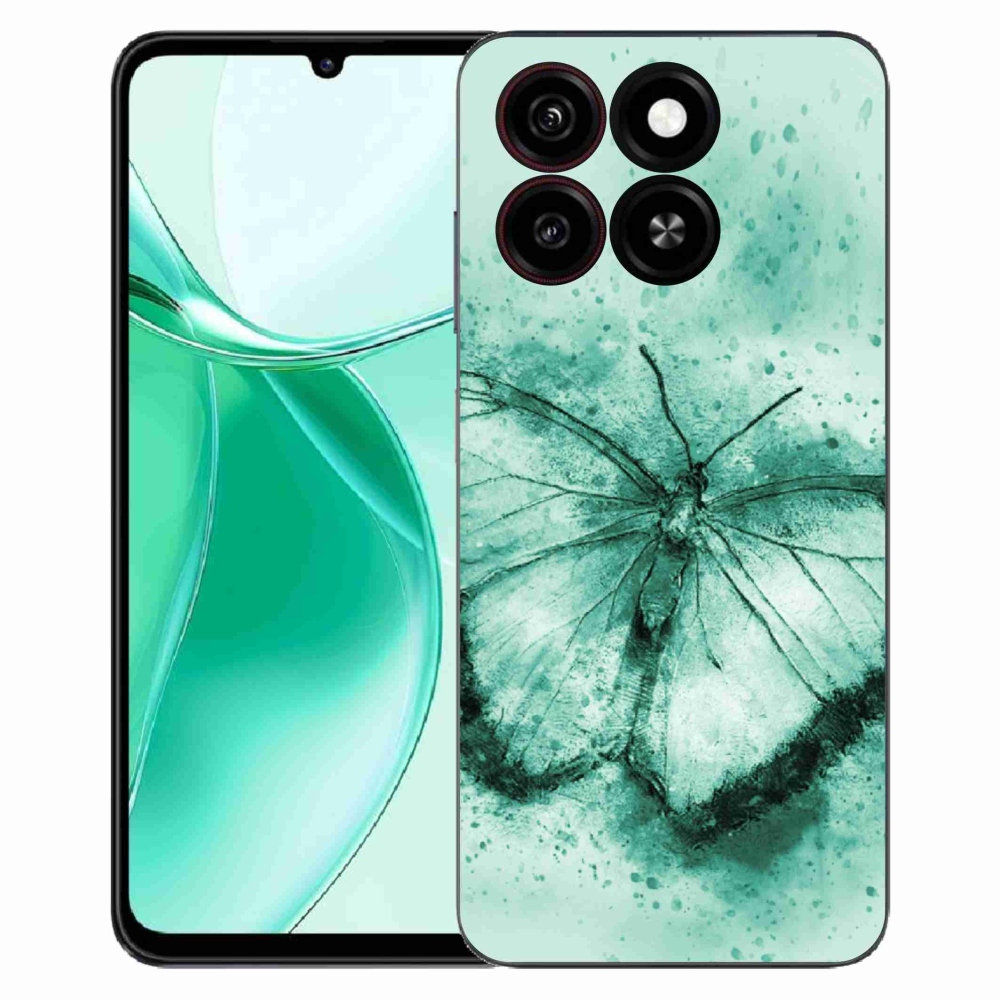 Gélový kryt mmCase na ZTE Blade A35 - zelený motýľ