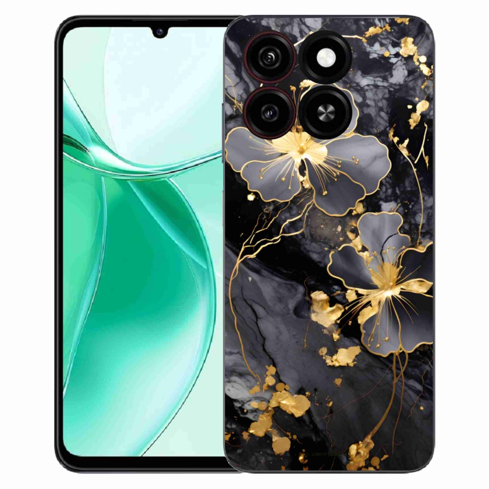 Gélový kryt mmCase na ZTE Blade A35 - zlaté kvety