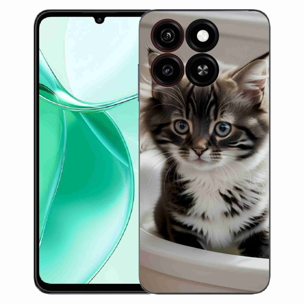 Gélový kryt mmCase na ZTE Blade A35 - zvedavé mačiatko