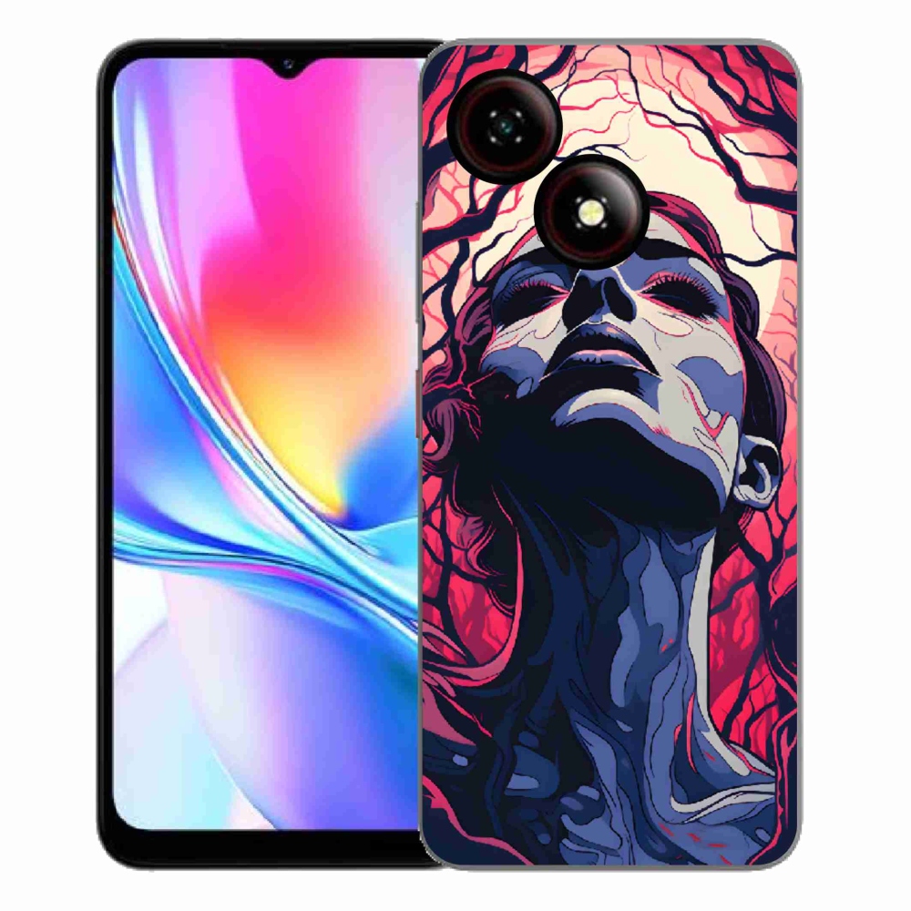 Gélový kryt mmCase na ZTE Blade A35E - abstraktná tvár
