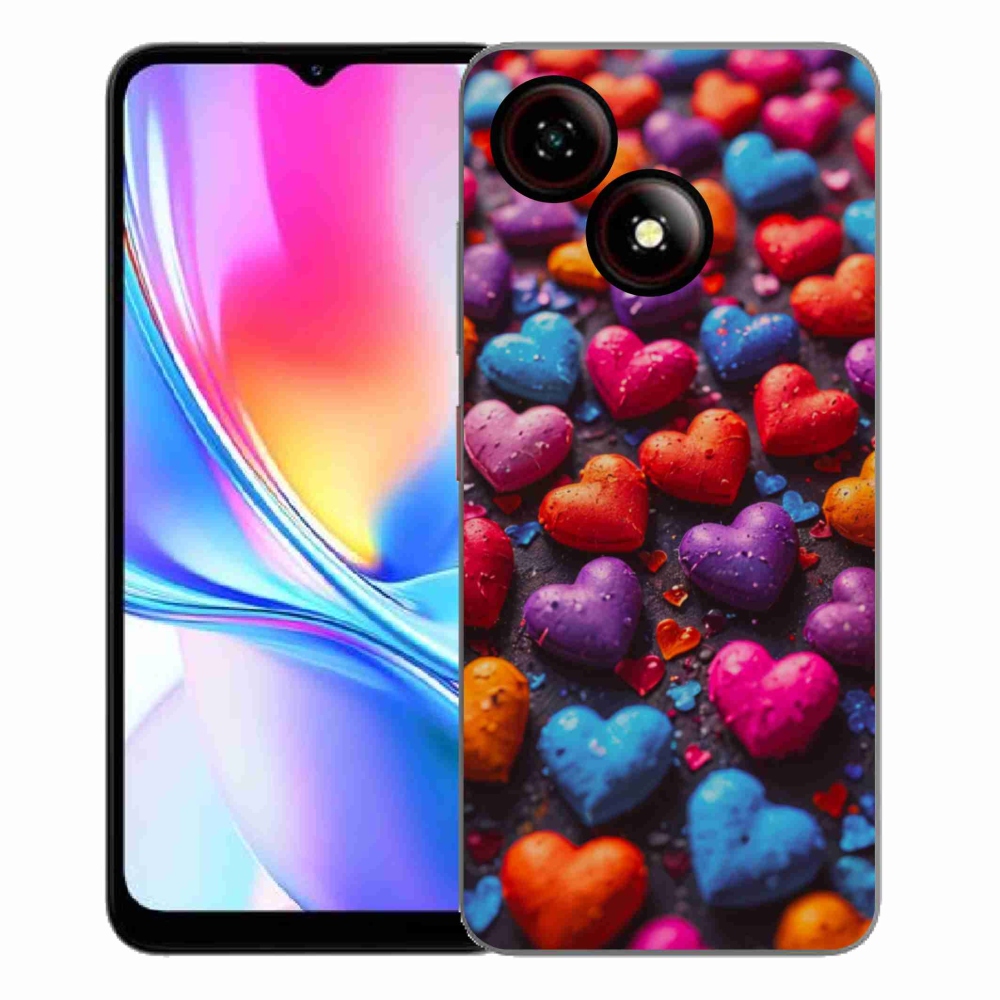 Gélový kryt mmCase na ZTE Blade A35E - farebné srdcia