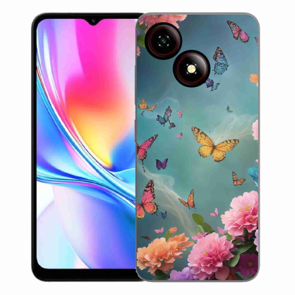 Gélový kryt mmCase na ZTE Blade A35E - farebné kvety a motýle