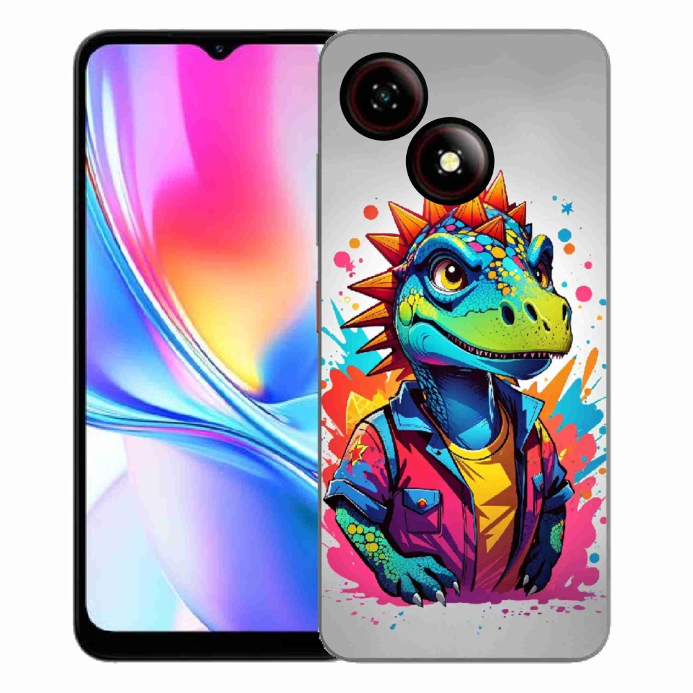 Gélový kryt mmCase na ZTE Blade A35E - farebný dinosaurus