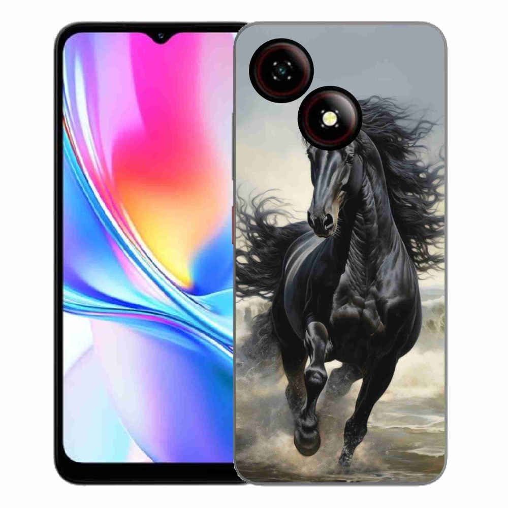 Gélový kryt mmCase na ZTE Blade A35E - bežiaci čierny kôň