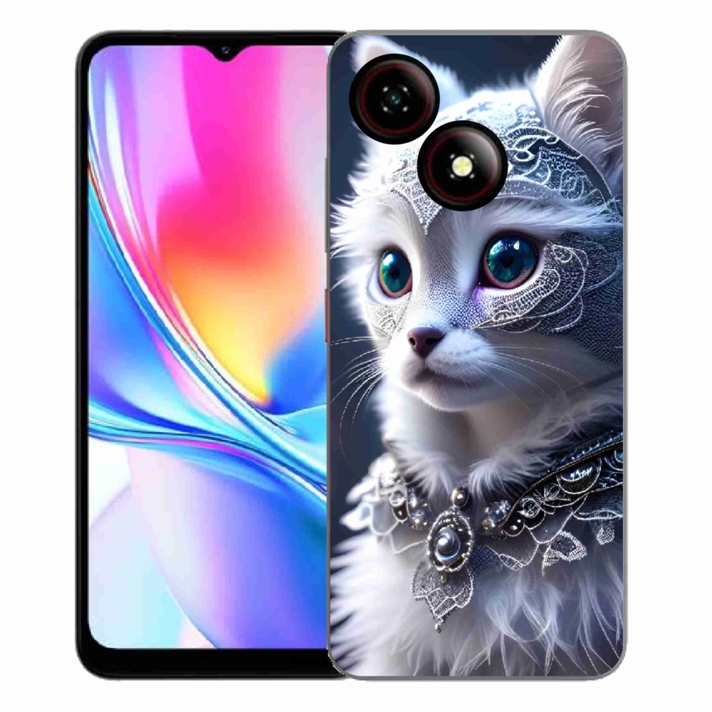 Gélový kryt mmCase na ZTE Blade A35E - biela mačka