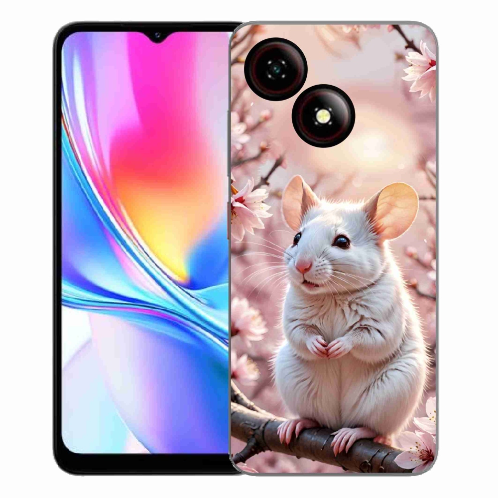 Gélový kryt mmCase na ZTE Blade A35E - biela myš na vetve