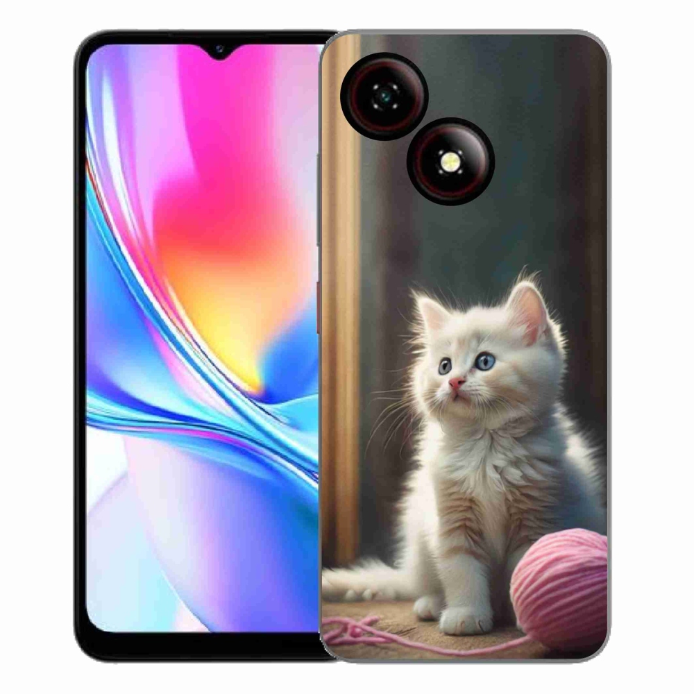 Gélový kryt mmCase na ZTE Blade A35E - biele mačiatko 2