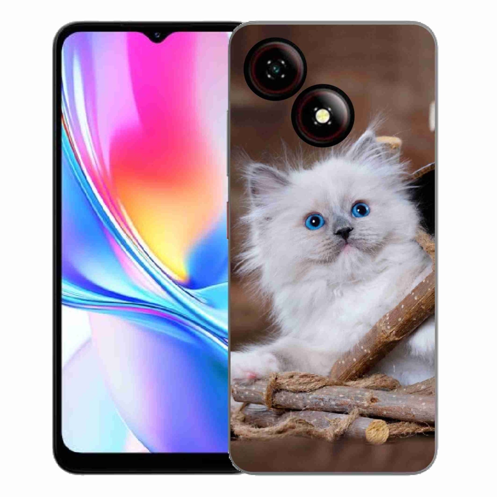 Gélový kryt mmCase na ZTE Blade A35E - biele mačiatko