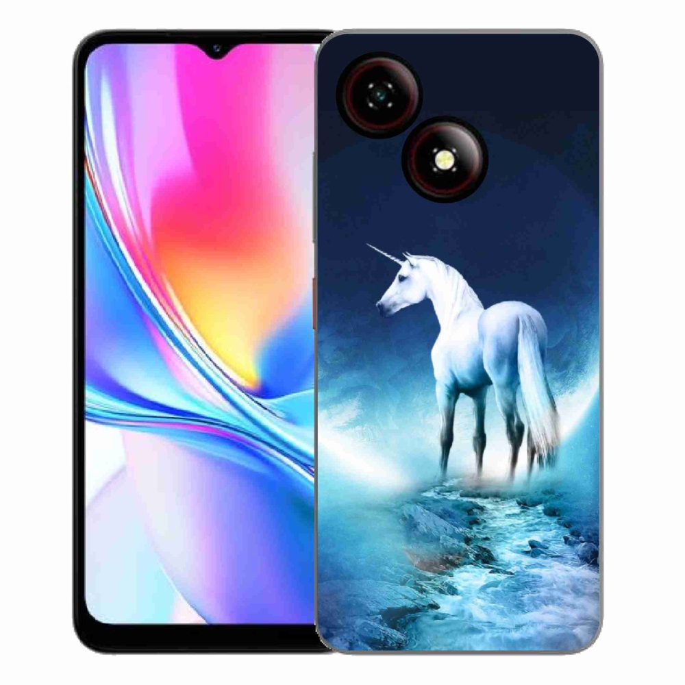 Gélový kryt mmCase na ZTE Blade A35E - biely jednorožec