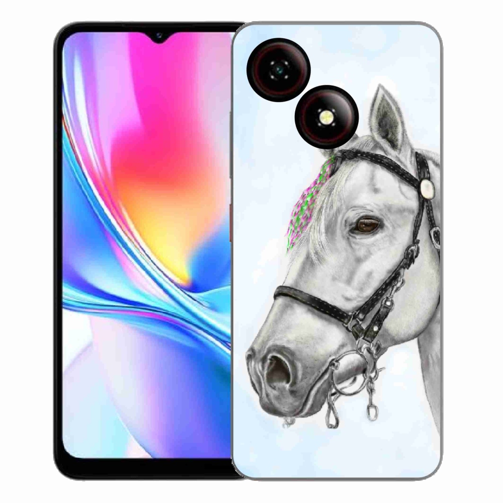 Gélový kryt mmCase na ZTE Blade A35E - biely kôň 1
