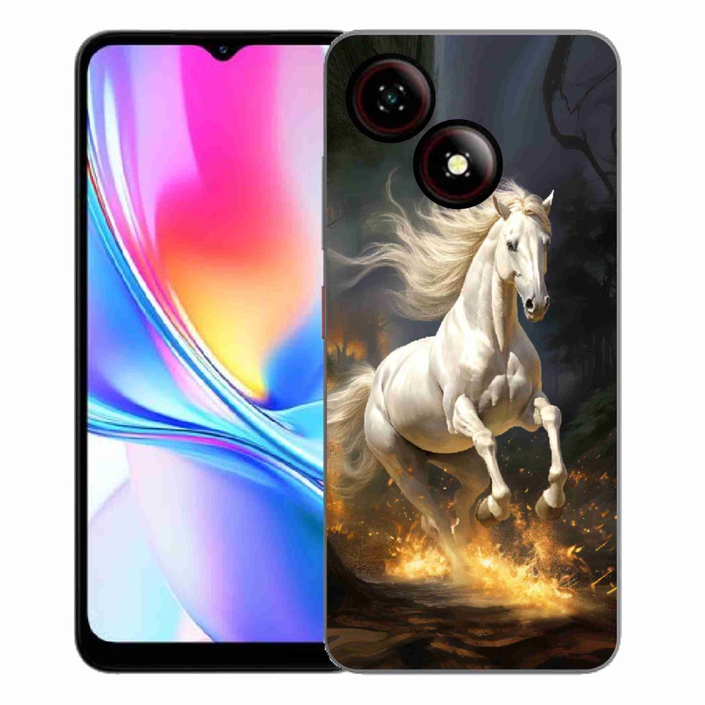 Gélový kryt mmCase na ZTE Blade A35E - biely kôň 2
