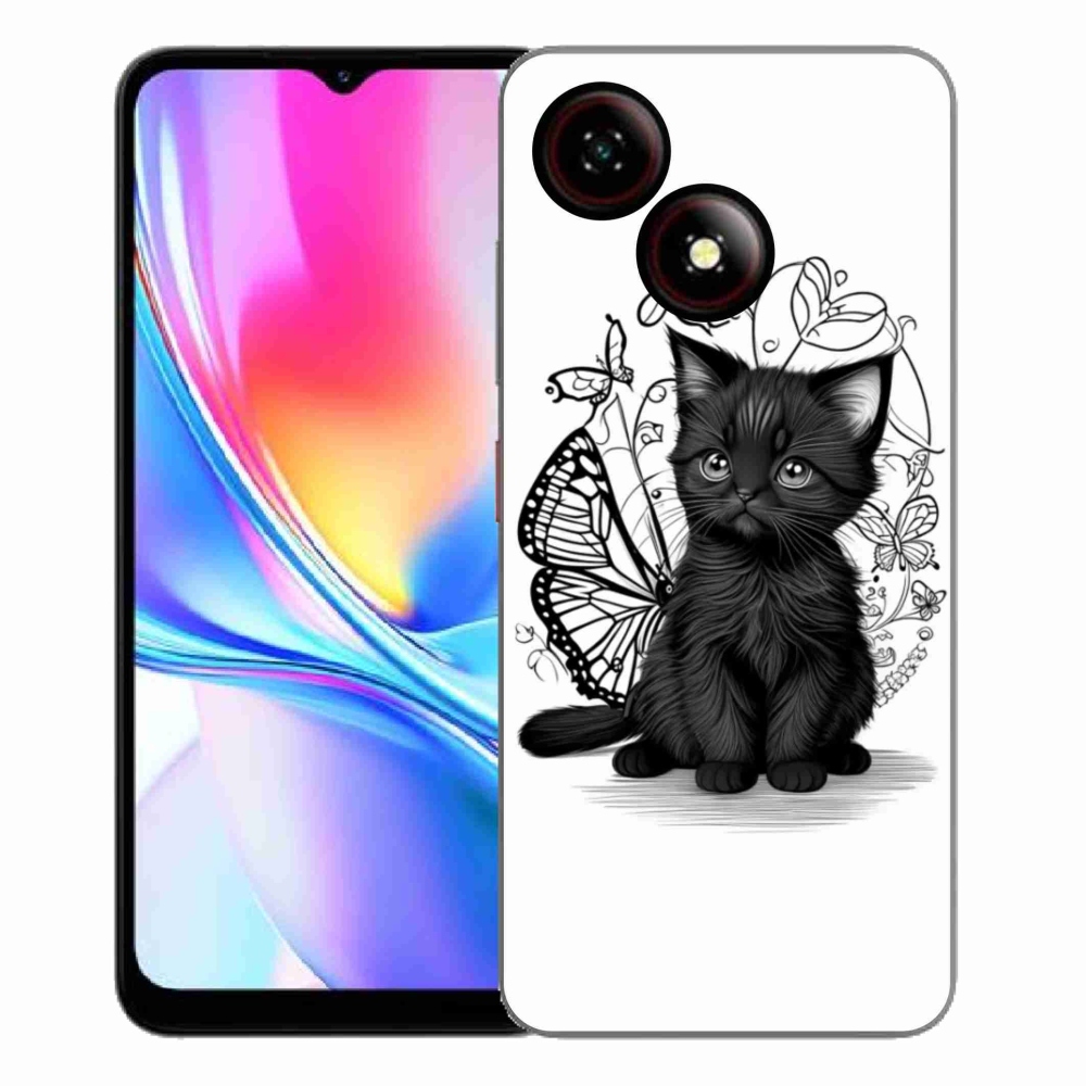 Gélový kryt mmCase na ZTE Blade A35E - čierne mačiatko