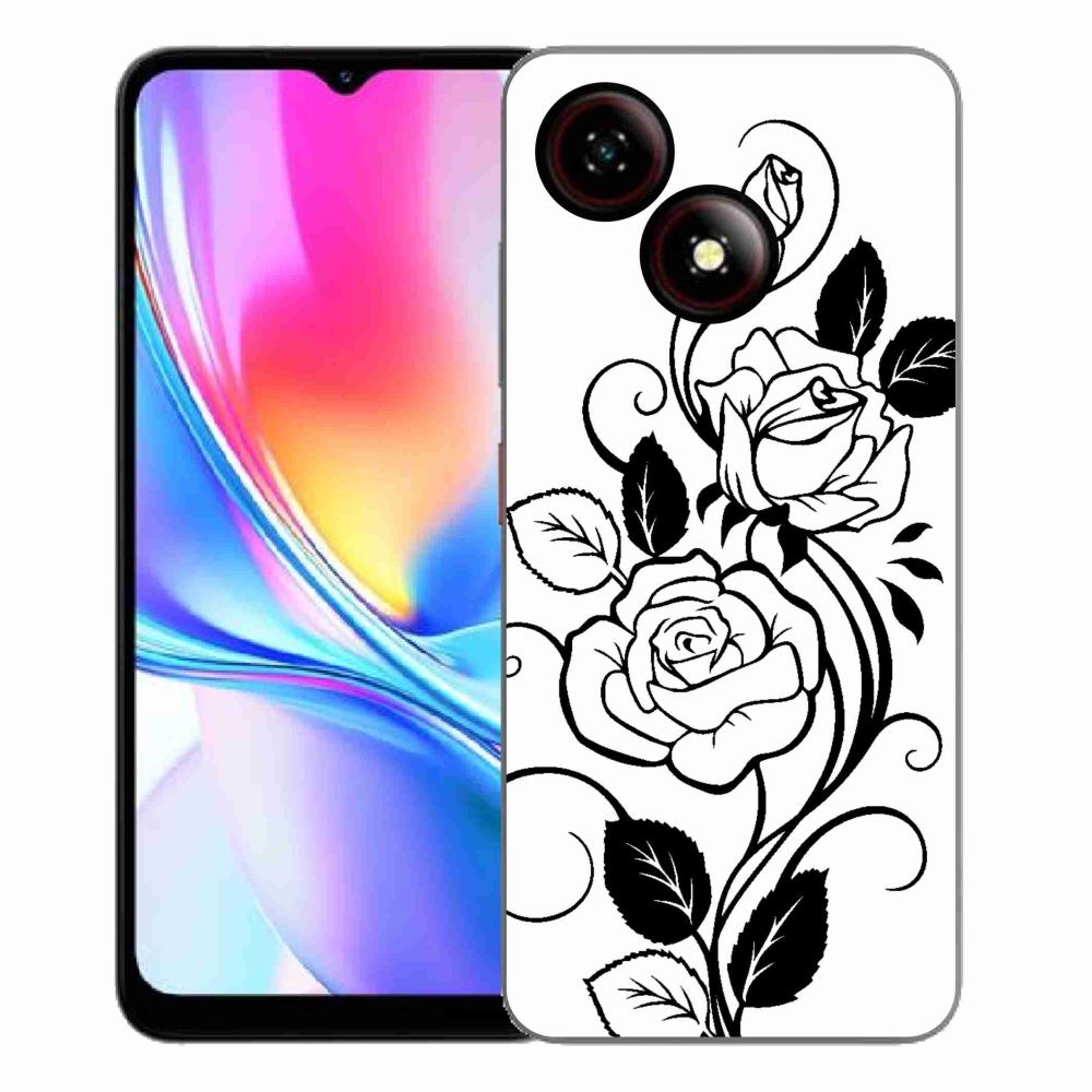 Gélový kryt mmCase na ZTE Blade A35E - čiernobiela ruža