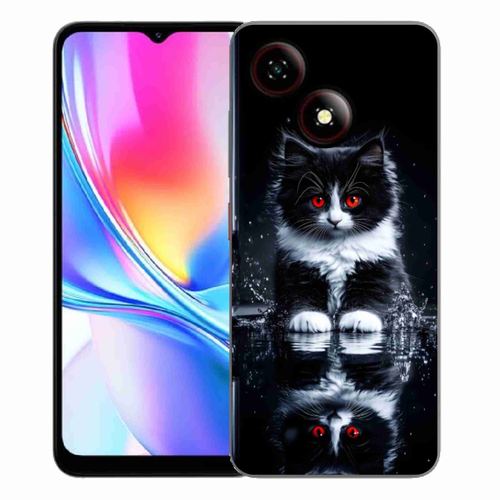 Gélový kryt mmCase na ZTE Blade A35E - čiernobiele mačiatko