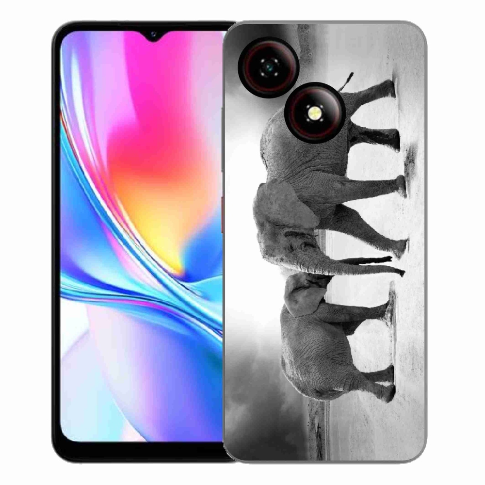 Gélový kryt mmCase na ZTE Blade A35E - čiernobieli slony