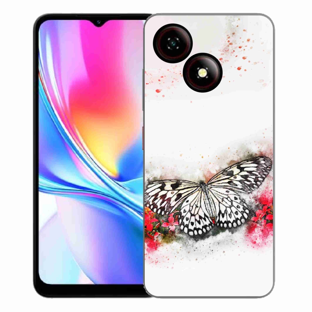 Gélový kryt mmCase na ZTE Blade A35E - čiernobiely motýľ