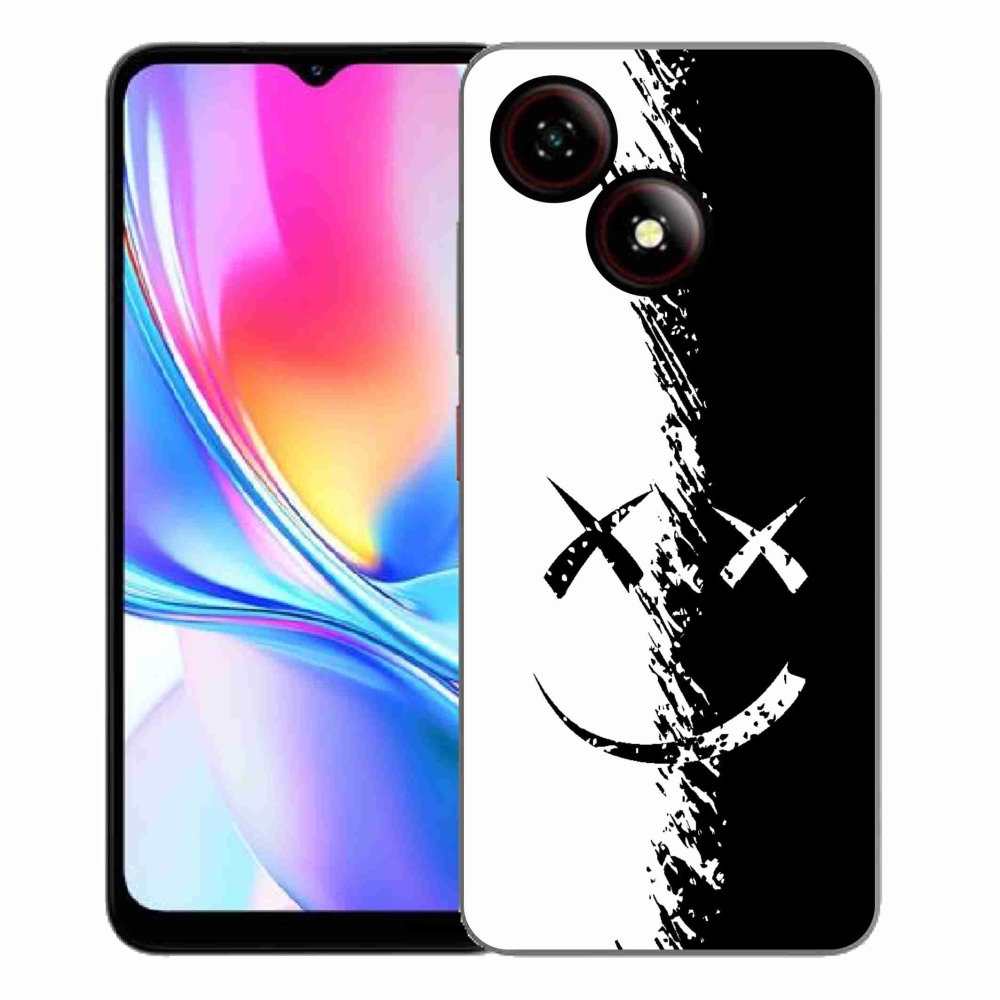 Gélový kryt mmCase na ZTE Blade A35E - čiernobiely smajlík
