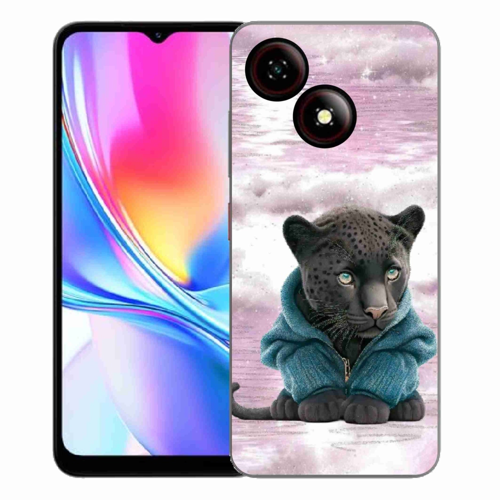 Gélový kryt mmCase na ZTE Blade A35E - čierny panter vo svetri