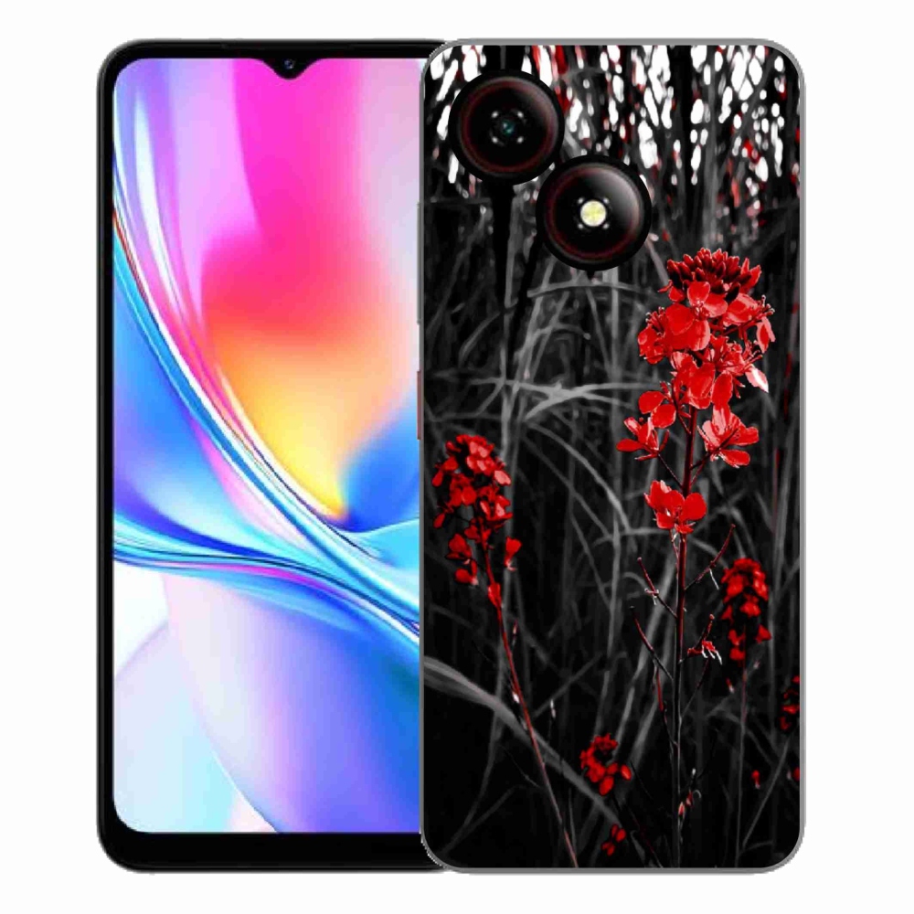Gélový kryt mmCase na ZTE Blade A35E - červená rastlina