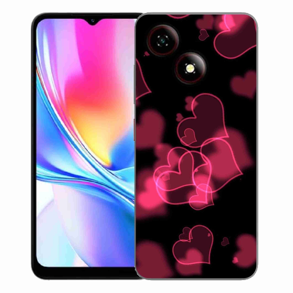 Gélový kryt mmCase na ZTE Blade A35E - červená srdiečka