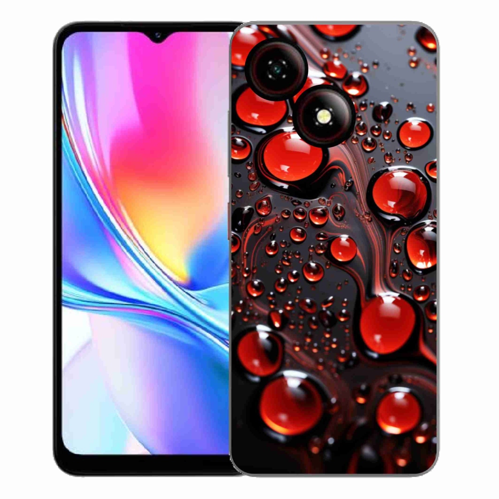 Gélový kryt mmCase na ZTE Blade A35E - červené kvapky 2