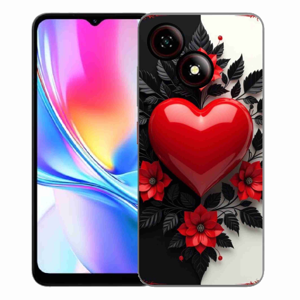 Gélový kryt mmCase na ZTE Blade A35E - červené srdce
