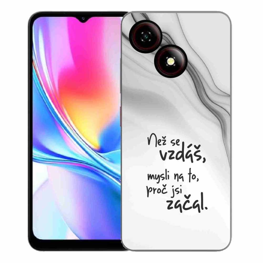 Gélový kryt mmCase na ZTE Blade A35E - citát 2 biele pozadie
