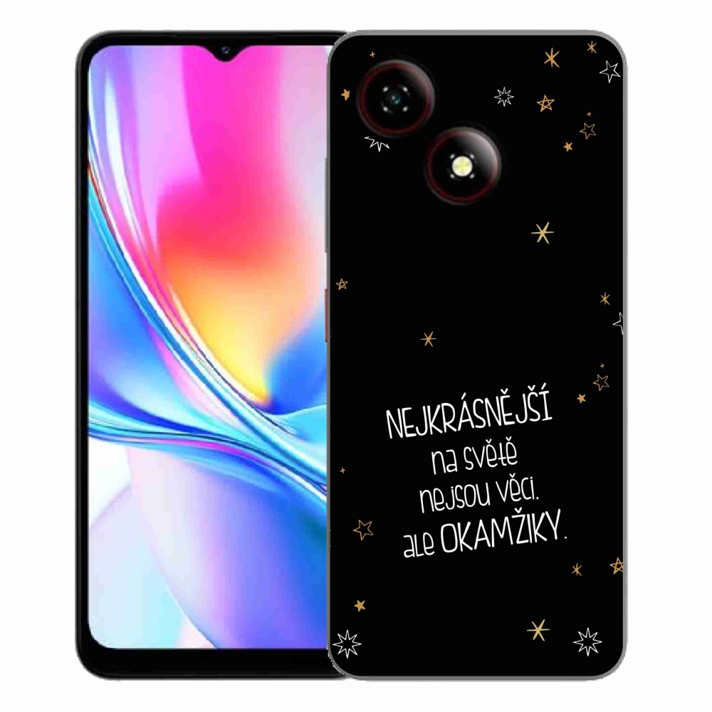 Gélový kryt mmCase na ZTE Blade A35E - citát 4 čierne pozadie
