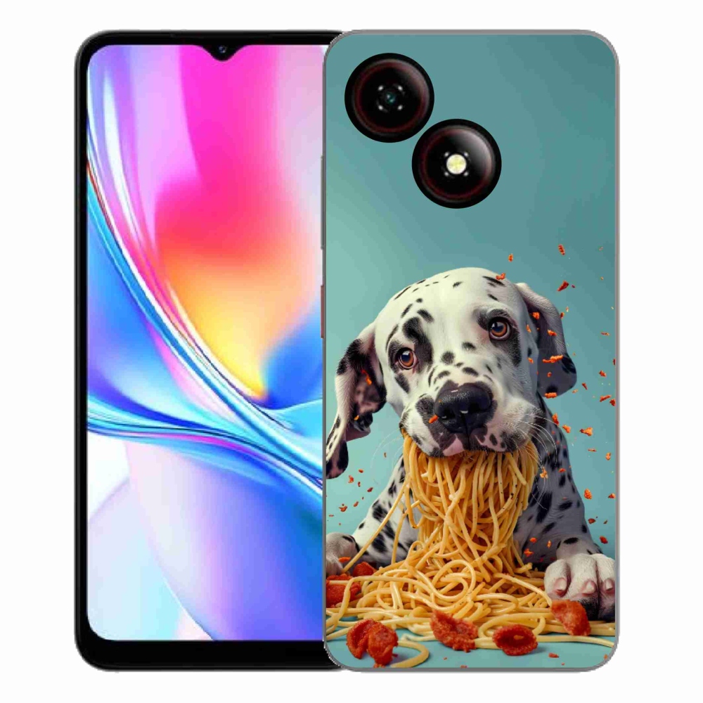 Gélový kryt mmCase na ZTE Blade A35E - dalmatín a špagety