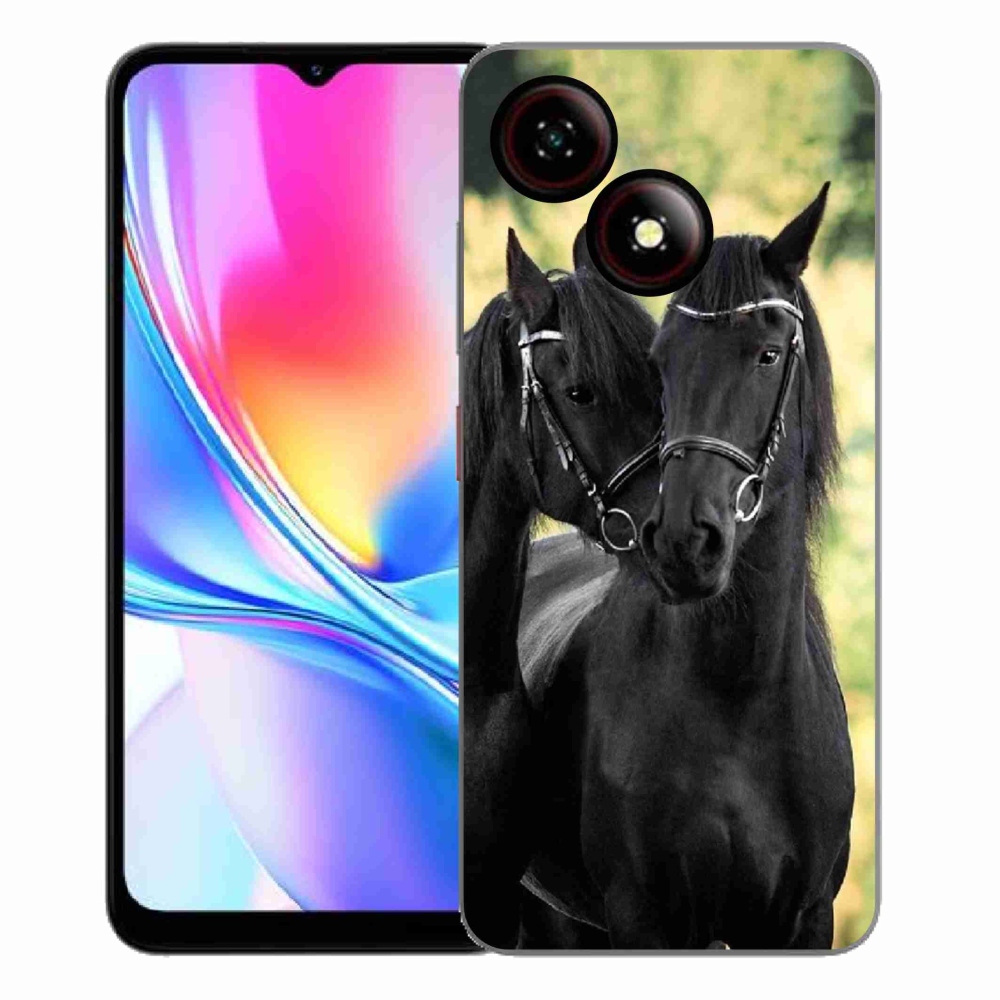 Gélový kryt mmCase na ZTE Blade A35E - dva čierne kone