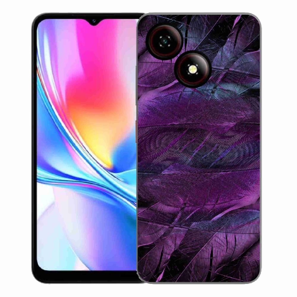 Gélový kryt mmCase na ZTE Blade A35E - fialové pierka