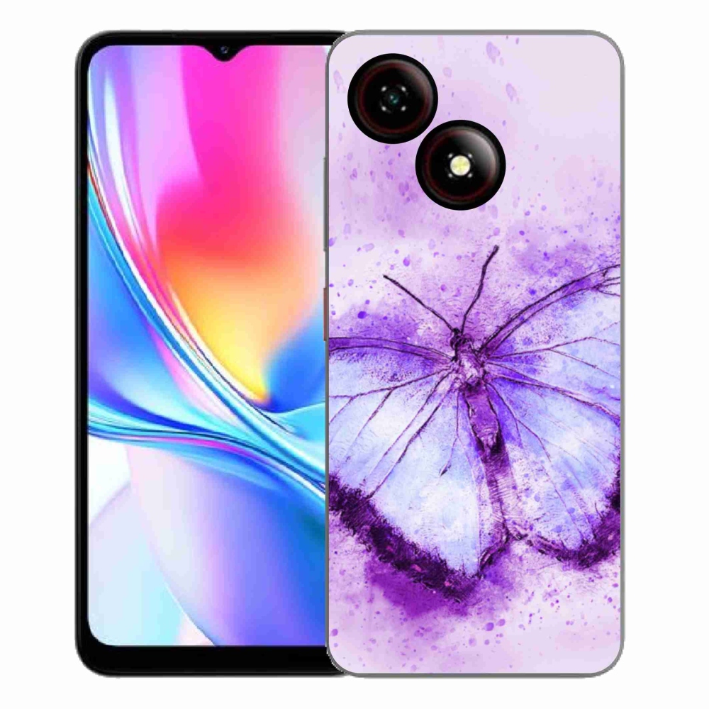 Gélový kryt mmCase na ZTE Blade A35E - fialový motýľ
